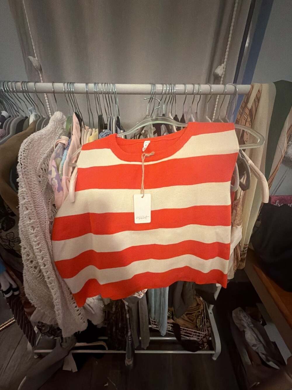 Wish Guava/Cream Striped Sweater Tank